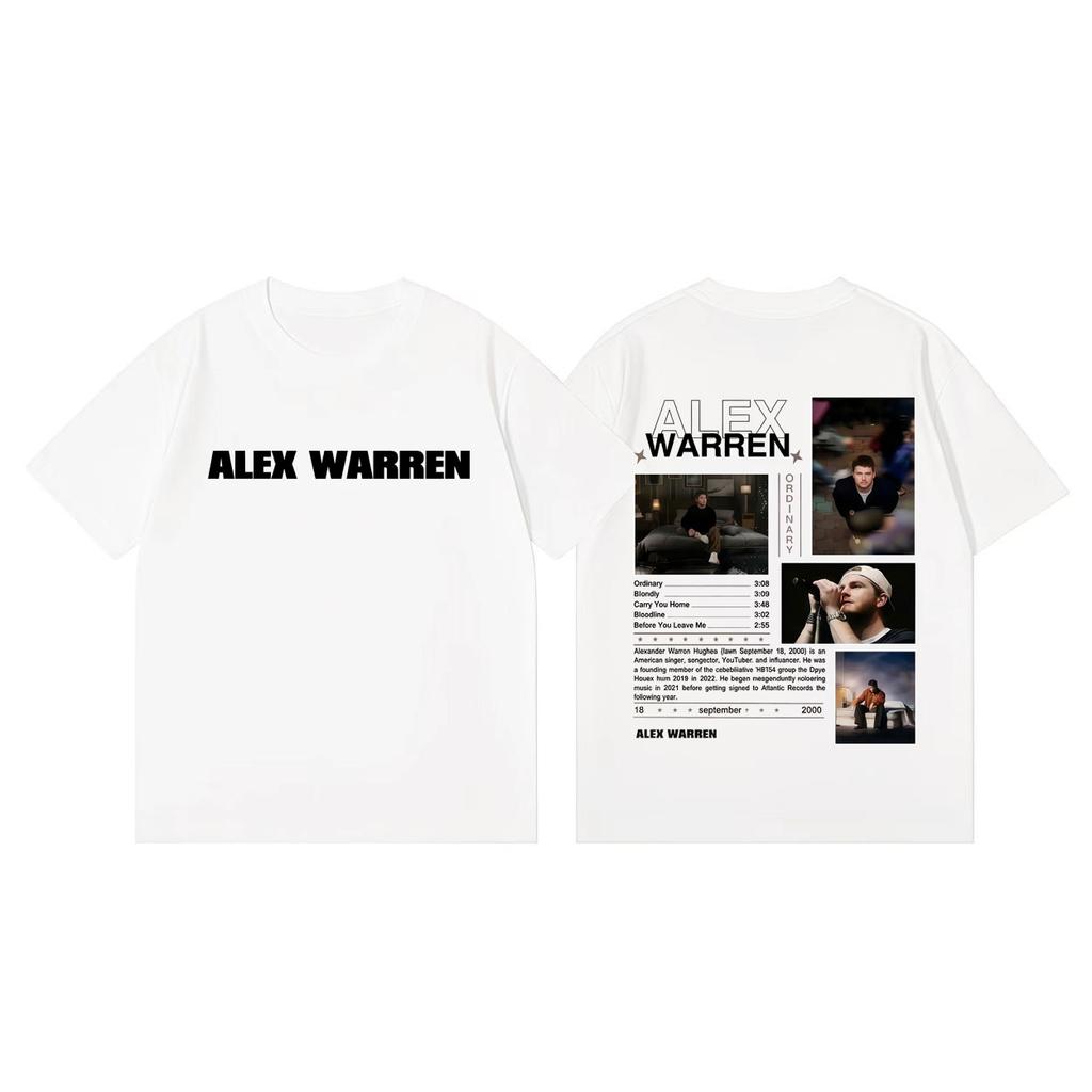 Singer Alex Warren World Tour 2026 Merch Tshirt Unisex Women Fashion Vintage Short Sleeve T Shirts Summer Casual Loose Tshirts