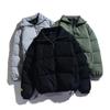 Men's Winter Men's Stand-up Collar Solid Color Padded Jacket Clothes Simple Loose Casual Jacket European and American