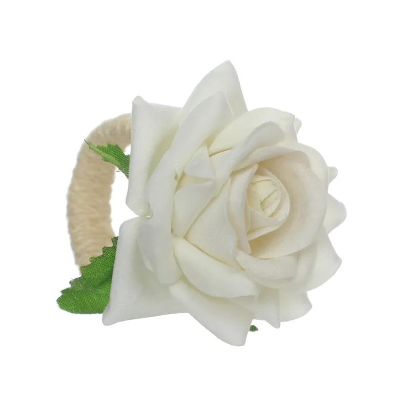 

Flower Napkin Rings Set of 6, Rose Napkin Buckles Dinner Napkin Holder for Valentine s Day,Wedding, Parties Table Decoration