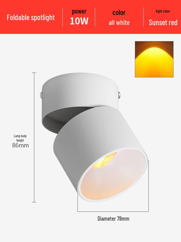 Adjustable Surface-Mounted Spotlight for Home and Shop Lighting