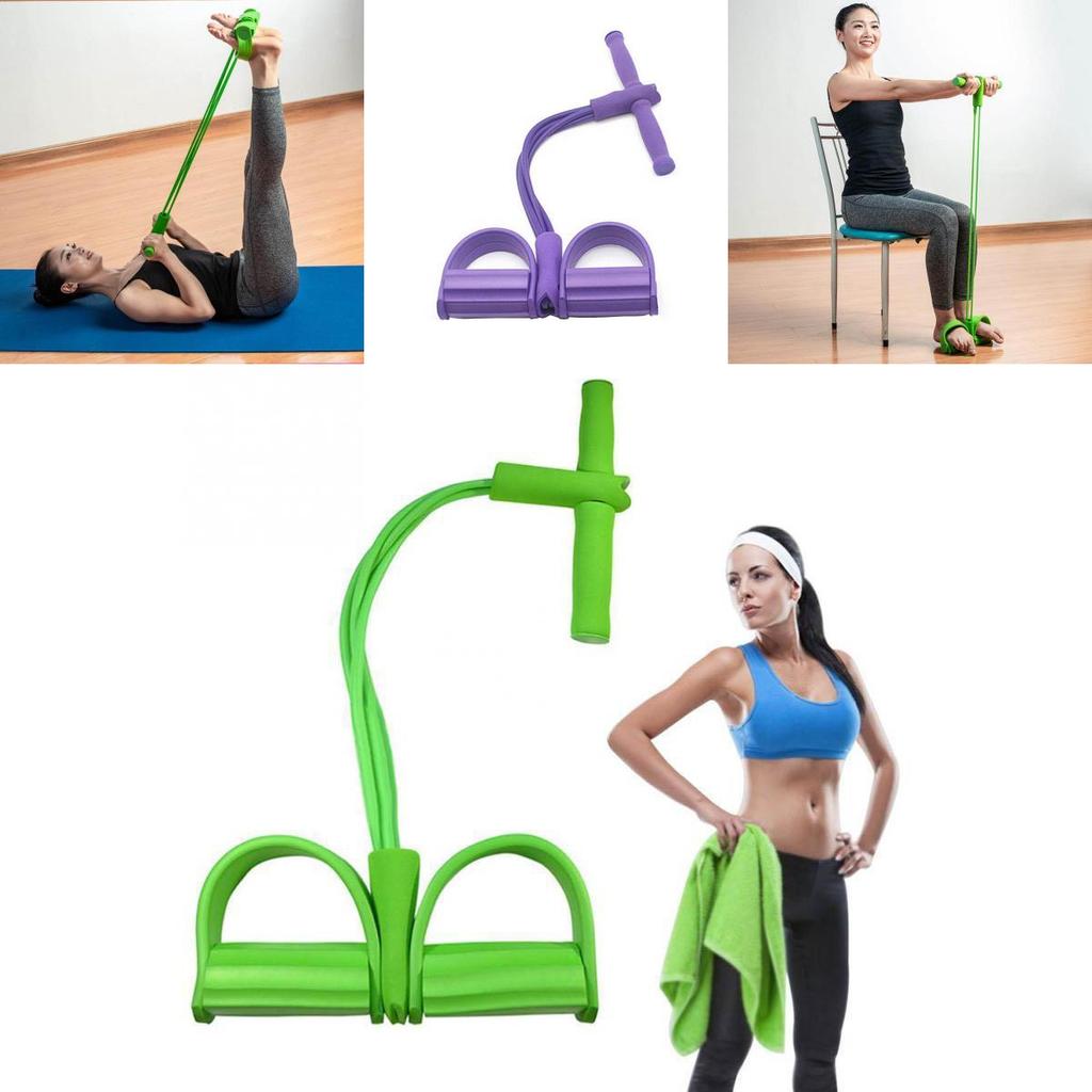 Durable Fitness Gum 4 Tube Resistance Bands For Effective Sit-up Pull Rope Exercises