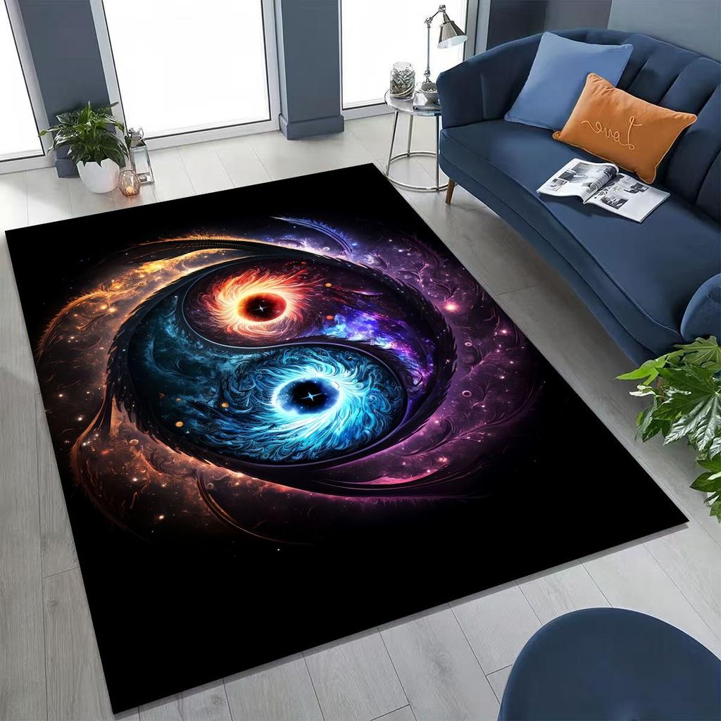 Nature Balance Yin Yang Tai Chi Black White Energy Rug for Bedroom Living Room Sofa Home Doormat Decor,Kids Non-slip Floor Mat