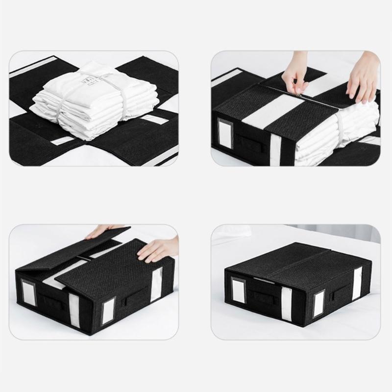 Quilt Bed Bottom Storage Box Fabric Folding Clothes Moisture-Proof Storage Box with Cover Large-Capacity Storage Box