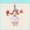Cottage Style Girl Plush Pendant With Checkered Bows And Dress Decorn For Bag Decor And Gift
