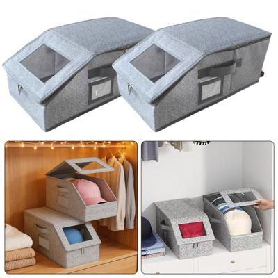 Baseball Cap Organizer, Stackable Hat Storage Box, with Clear Window Lid Durable Design, Container for Baseball Caps Snaps Trucker Hats