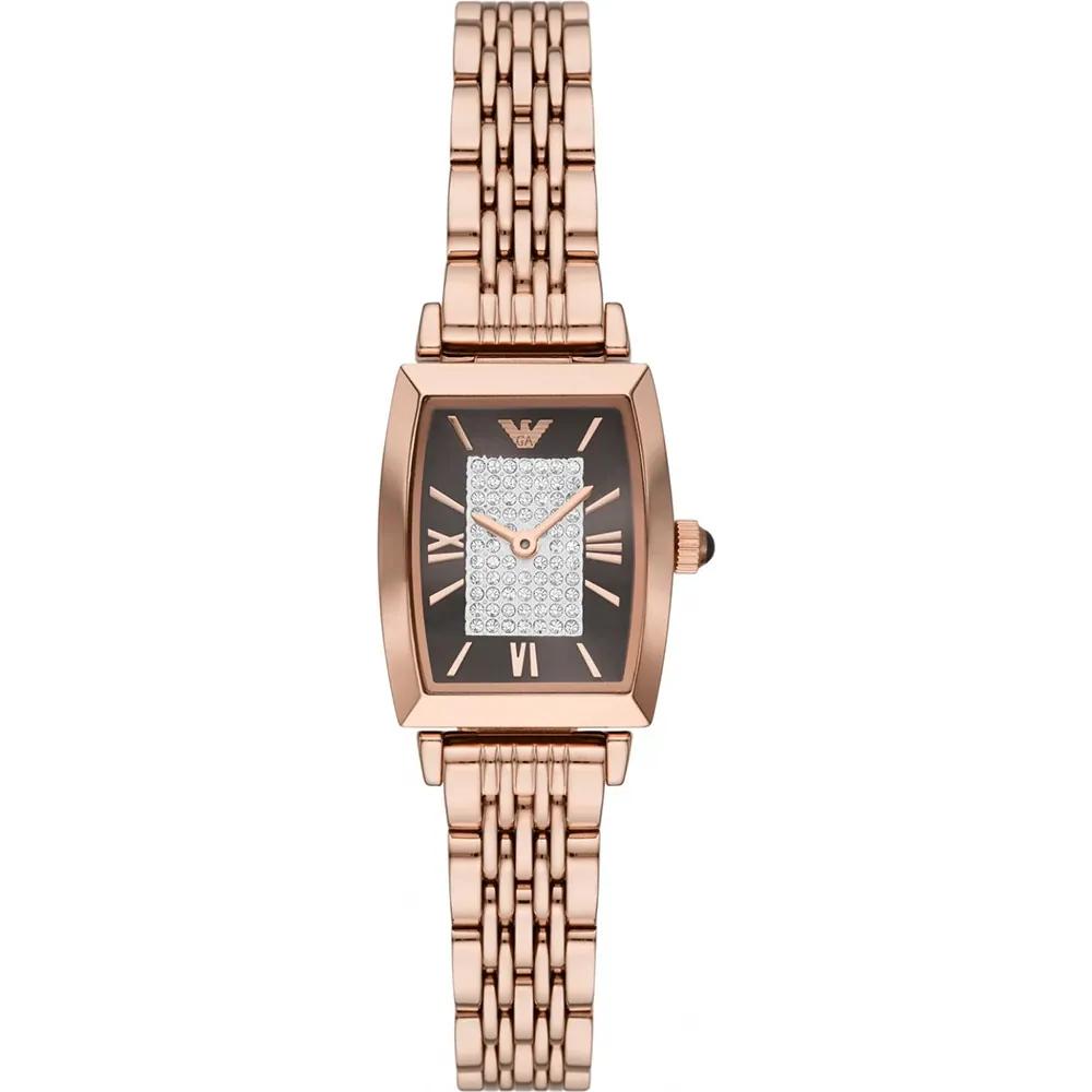 Emporio Armani Gianni T-Bar Silver Rose gold Ladies Quartz Watch AR11407 серебряный