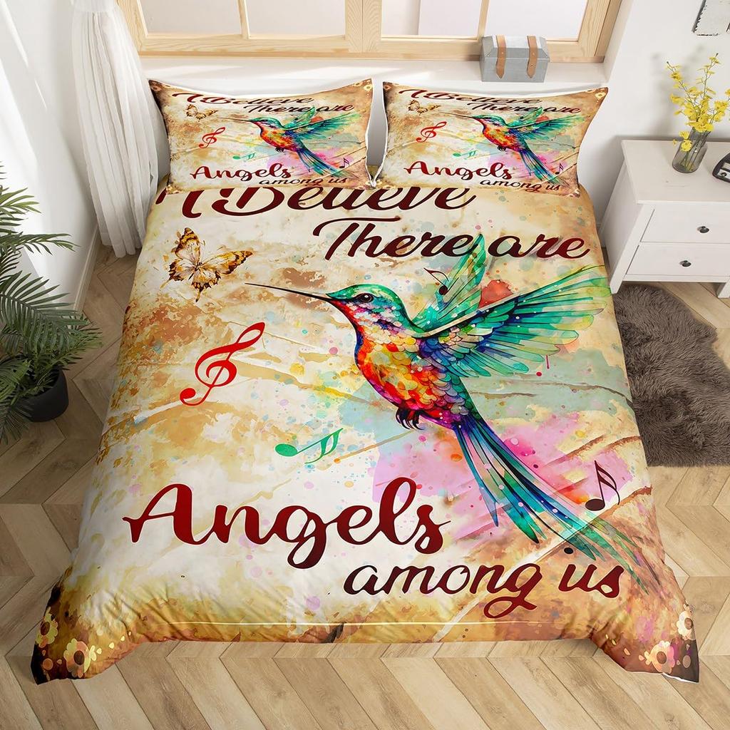 Hummingbird Duvet Cover For Kids Boys Girls Quilt Covers Lightweight Down Bedroom Decor 2 Pillowcases 1 Duvet Cover No Comforter