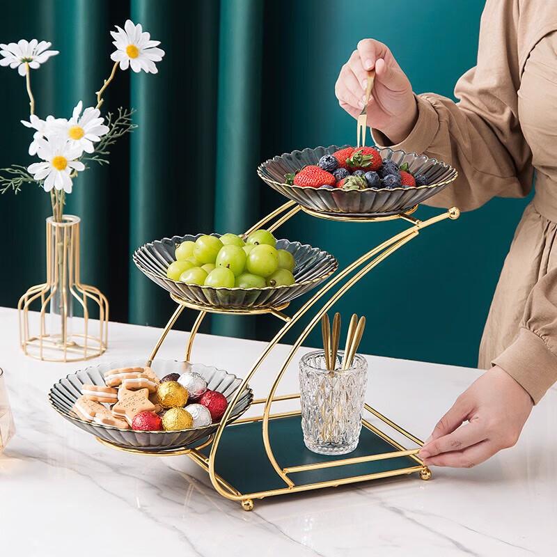 HUIHUADU 3-Tier Nordic Glass Serving Platter