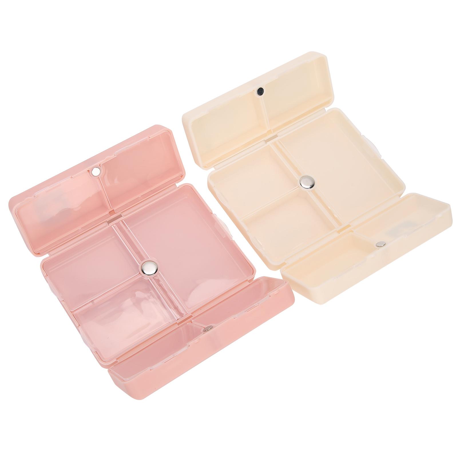 

2pcs Weekly Pills Organizer Container Box Fodable 7 Grids Vitamins Medicine Cases