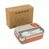 1300ml Plastic Lunch Box 4 Grid Sauce Dish Microwave Safe Bento Box with Spoon Fork Knife Portable Student Office Food Container
