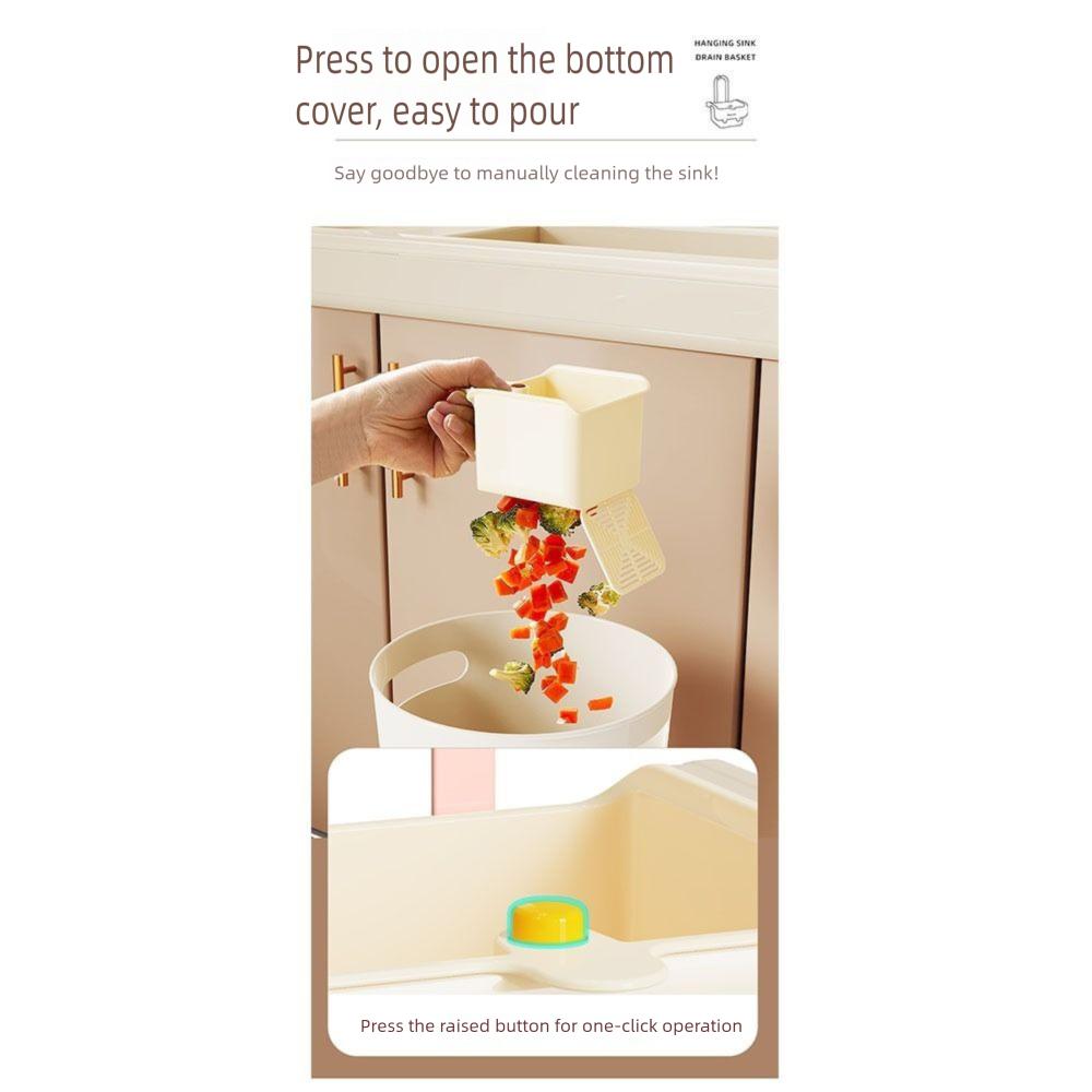 Durable Push-type Sink Drain Basket Anti-leakage Versatile Kitchen Sink Filter Basket Separate Hanging Bag Grid Racks