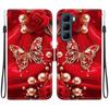 Handmade PU Leather Flip Case for Infinix Hot 50 / 5G (X6720) Anti-Slip Shockproof Cover with Wrist Strap & Heart/Rose Cat Designs