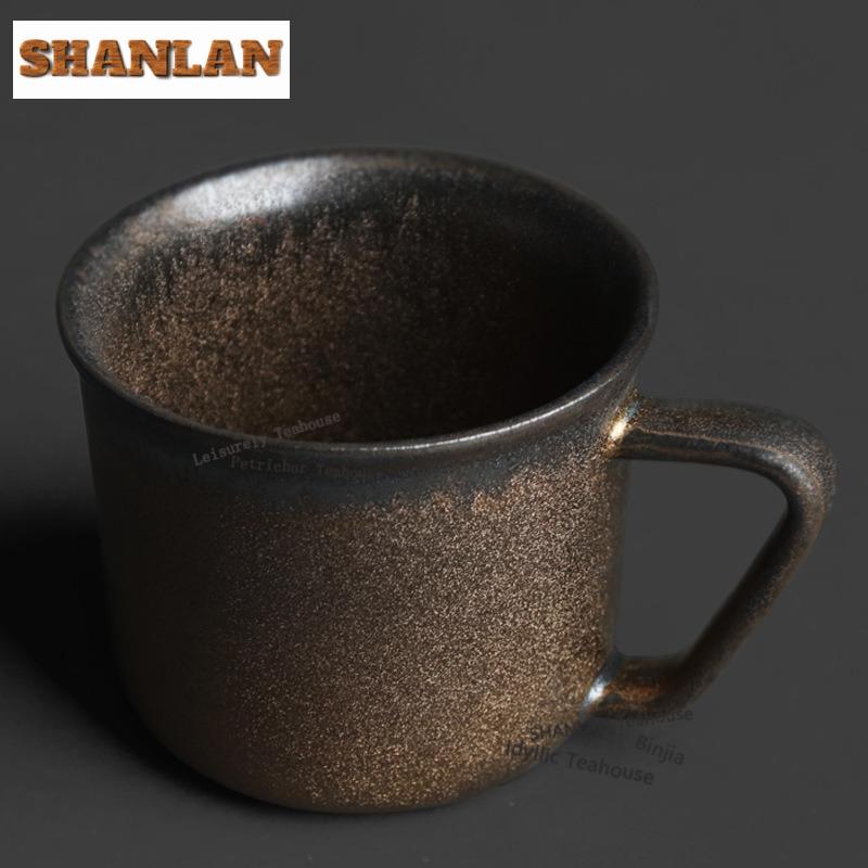 280ml Kiln Fambe Black Gilt Coffee Mug Beer Cup Afternoon Tea Mug Wine Beer Bottle Office Water Cup Drinkware Decoration Gifts