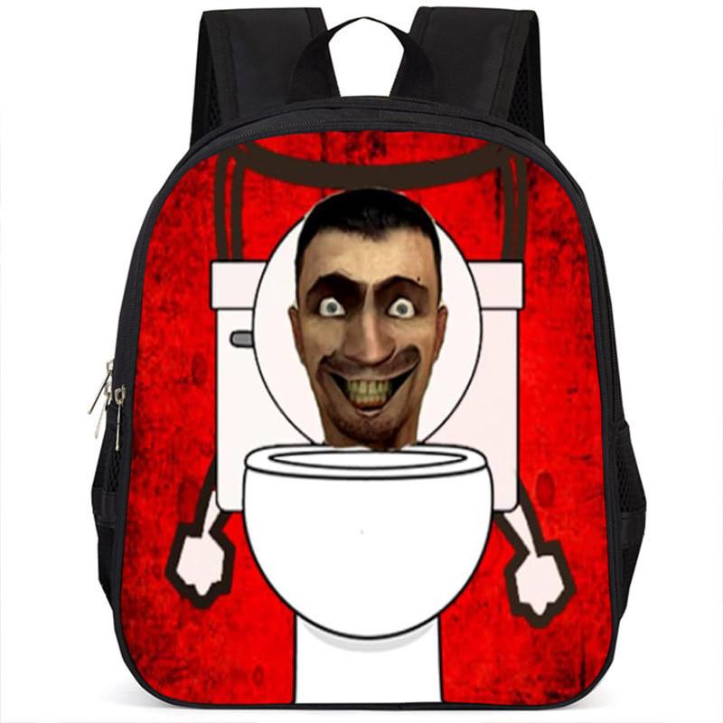 Fashionable Skibidi Toilet Kids Backpack Large Capacity Nylon Bag Unisex Design