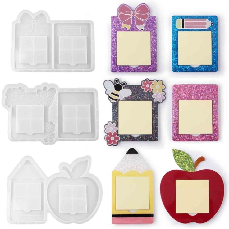 Silicone Moulds Easy Demolding Molds Sticky Note Shape Epoxy Resin Molds Sticky Note Frame Molds Suitable for Frames