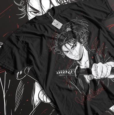 Anime Vagabond Musashi Miyamoto Matahachi Honiden Graphic Black TShirt All Size