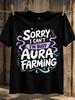 Sorry I Cat M Aura Farming Hand Lettering With Stars And Swirling Accents Whimsical Pastel Meme Unisex All TShirt