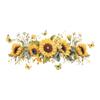 Sunflower Wall Decal Self-adhesive Sunflower Wall Sticker Removable Flower Mural DIY Wall Art Decor for Nursery Bedroom Kitchen