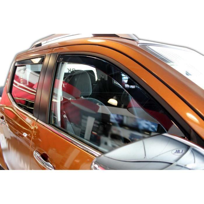 Air Deflectors - J&J AUTOMOTIVE - Nissan Navara D22 - Smoked - Reinforced Acrylic - Easy Installation