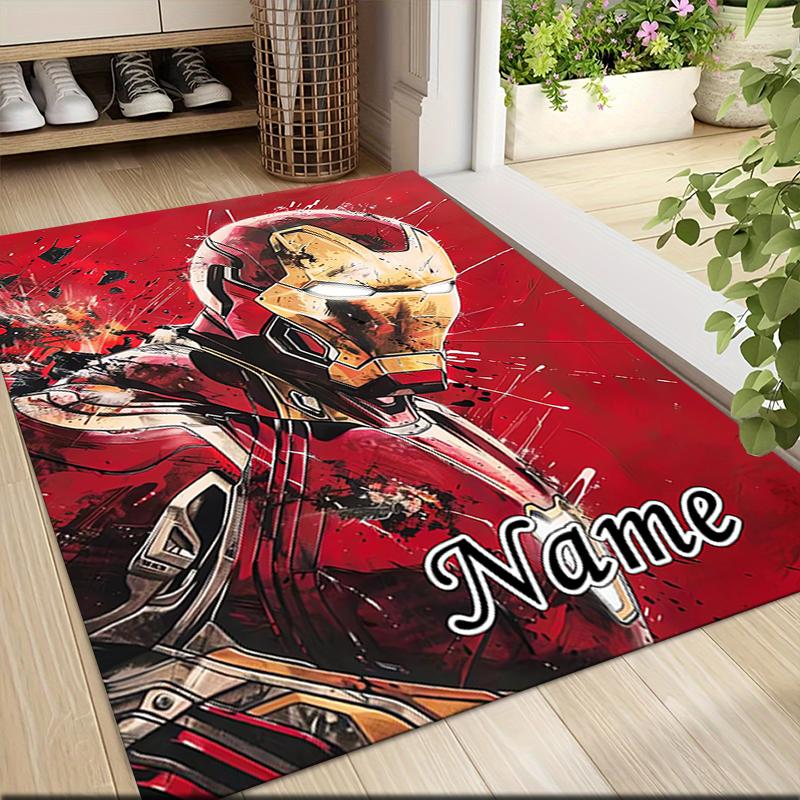 Custom Name "Iron Man: Power Glory" Carpet Rug Customizable Soft Washable Anti-Slip Home Living Room Sofa Mats Personalized Rug. 0909284