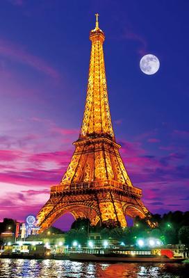 1000 Piece Jigsaw Puzzle Eiffel Tower Seine River At Dusk ~ ~ (49x72cm)