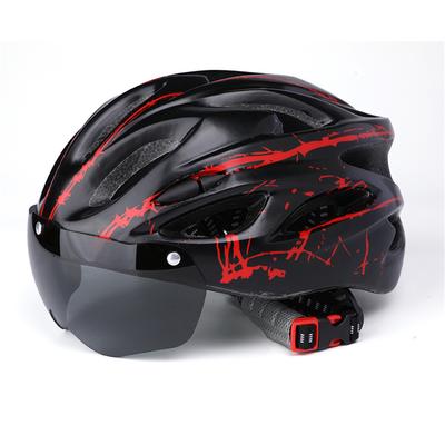 Road Bike Helmet Good Protection Safety Buckle Impact Resistance Cycling Helmet with Goggles for Bike Race Yellow