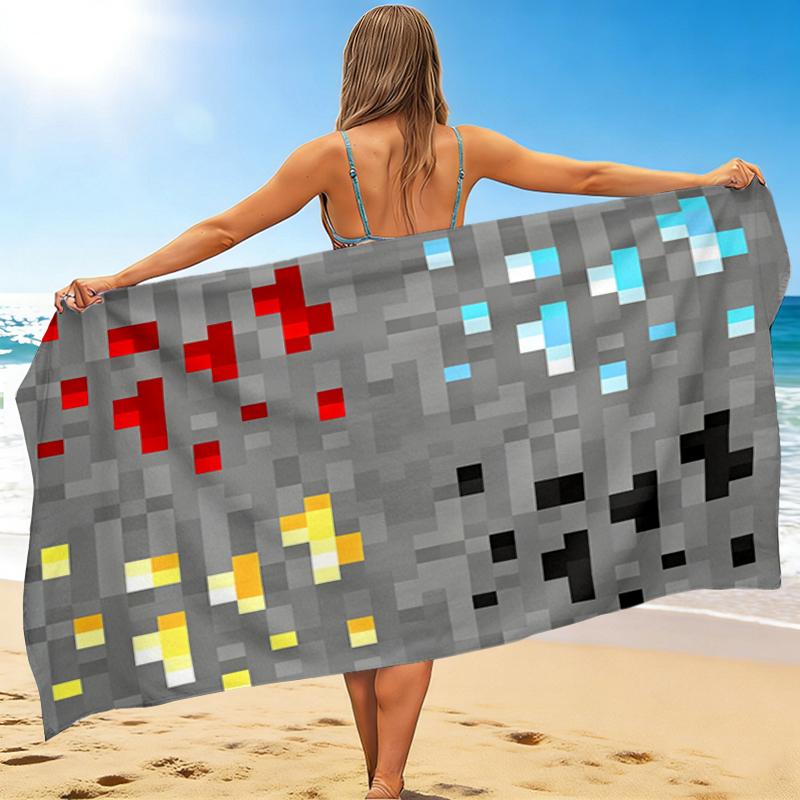 1Pc Colors Beach Towel, Quick Dry, Multi-Use for Beach Pool Gym Yoga Home Travel, Christmas, Halloween, Xmas Gift M928310