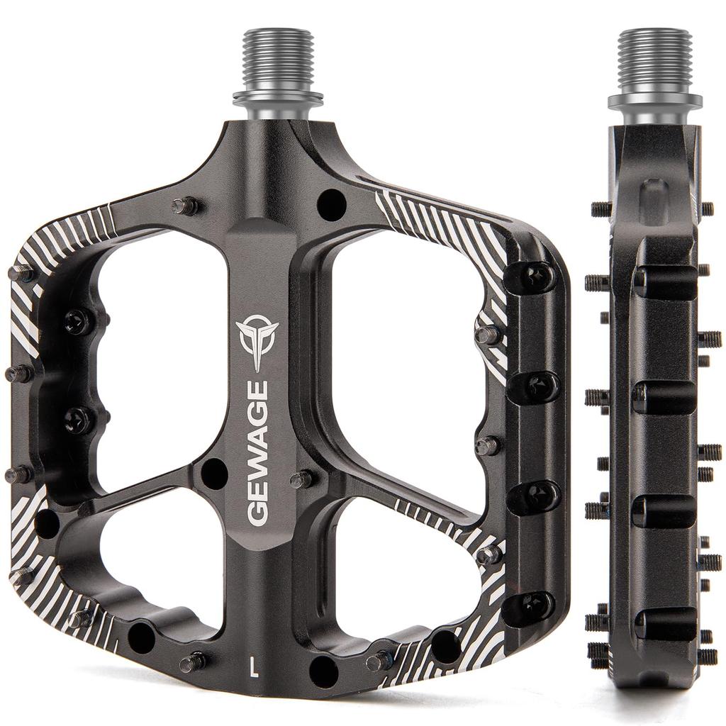 GEWAGE Bicycle Flat High Compatible with Road Left and Right Pedals, Aluminum, 9/16-inch Pedals, Anti-Slip, Durability, Bikes/Cross Bikes/Mountain