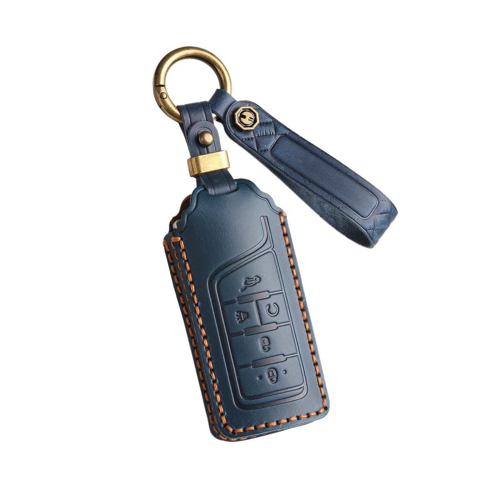 Genuine Leather Retro Key Cover for GAC Trumpchi GS4, New M8, and GS7 Cars