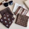 1pc Maillard Storm Point Floral Small Square Scarf Women's New Autumn Versatile Bag Hair with Scarf