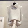 Spring Autumn High-neck Sleeveless Ladies Sweater Vest Jacket High-end Solid Color Women's Knitting Pullover Waistcoat Top