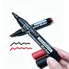 Round Tip Permanent Markers 2 Colors Black Red Smooth Writing Stationery