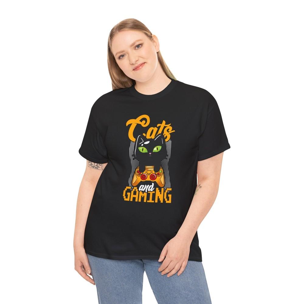 Cat and Gaming T-Shirt | Fun Video Game Tee | Perfect Shirt for Players