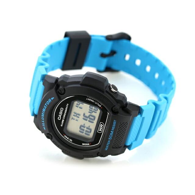 CASIO Quartz Standard International W-219H-2A2V Battery-Powered Men's Watch, Digital, Black/Blue.