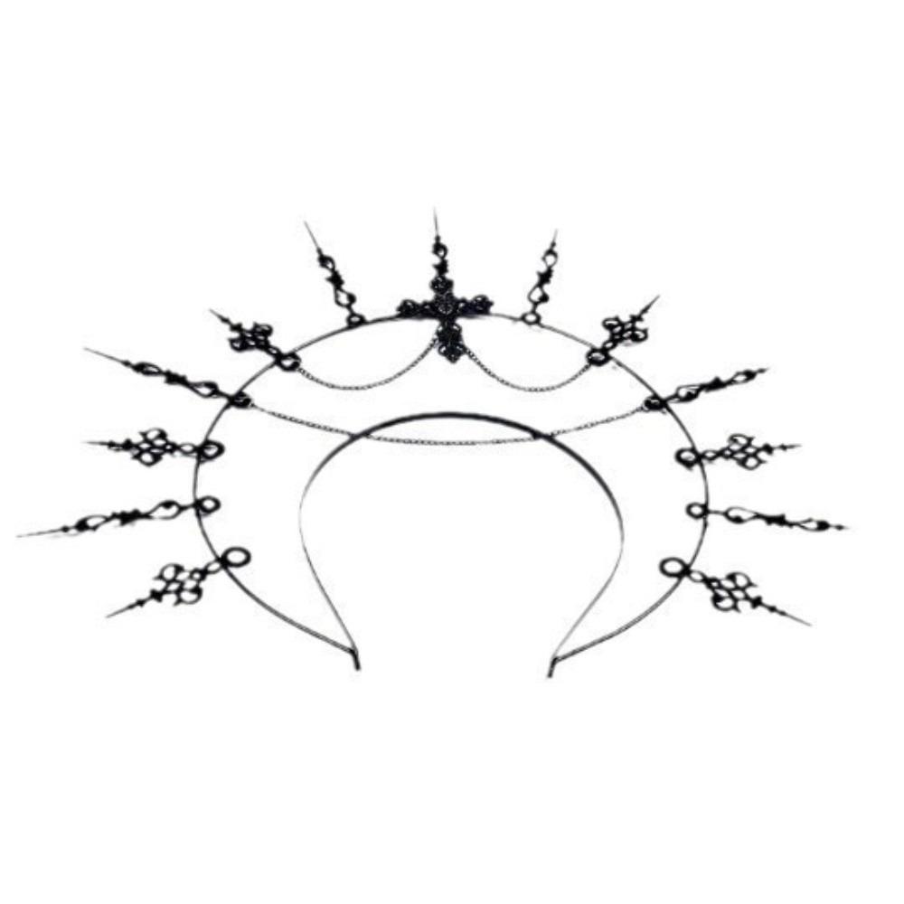 Lolita Spiked Headpiece Gothic Renaissance Cosplay Headband Women Halo Sun Crown Birthday Party