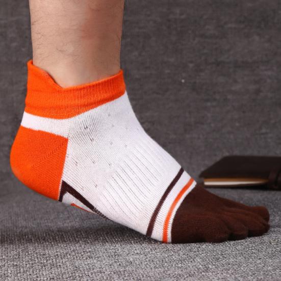 Fashion Men Soft Breathable Cotton Five Toe Socks Casual Sport Running Socks