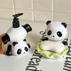 Cartoon Creative Cute Lotus Leaf Sitting Panda Soap Box Decoration Automatic Drain Soap Box Toilet Soap Rack