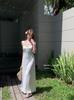 Gentle Wind White Suspender Halter Dress Children's Summer New Seaside Fairy Beautiful Long Dress
