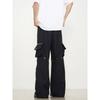 Kisko American High Street Style Zipper Pocket Pleated Parachute Cargo Pants Men's Wide-Leg Straight Design Casual Long Pants
