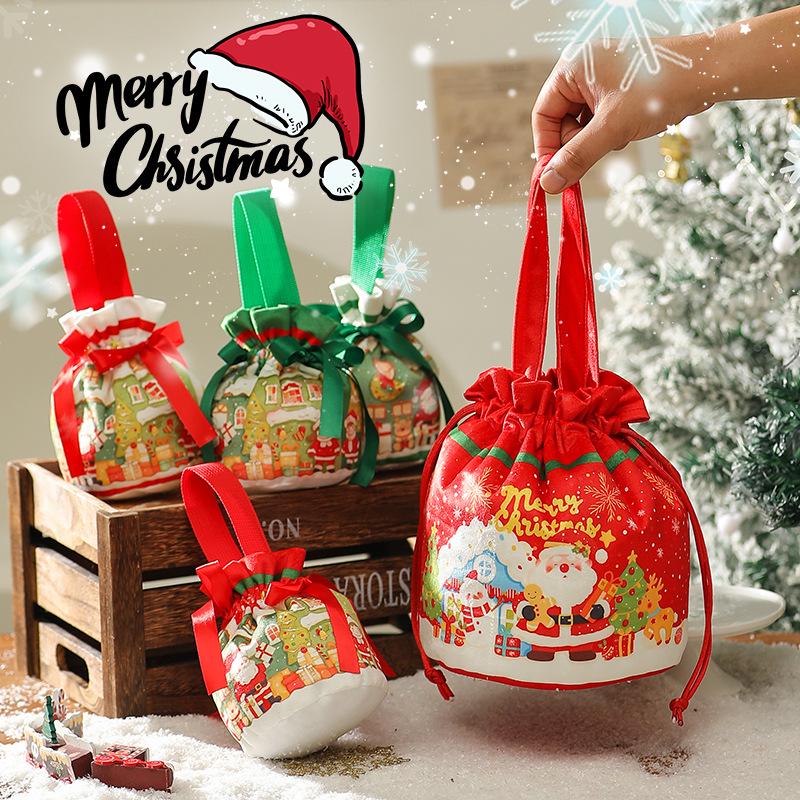 2025 Creative Christmas Gift Apple Box & Candy Drawstring Bag Handbag