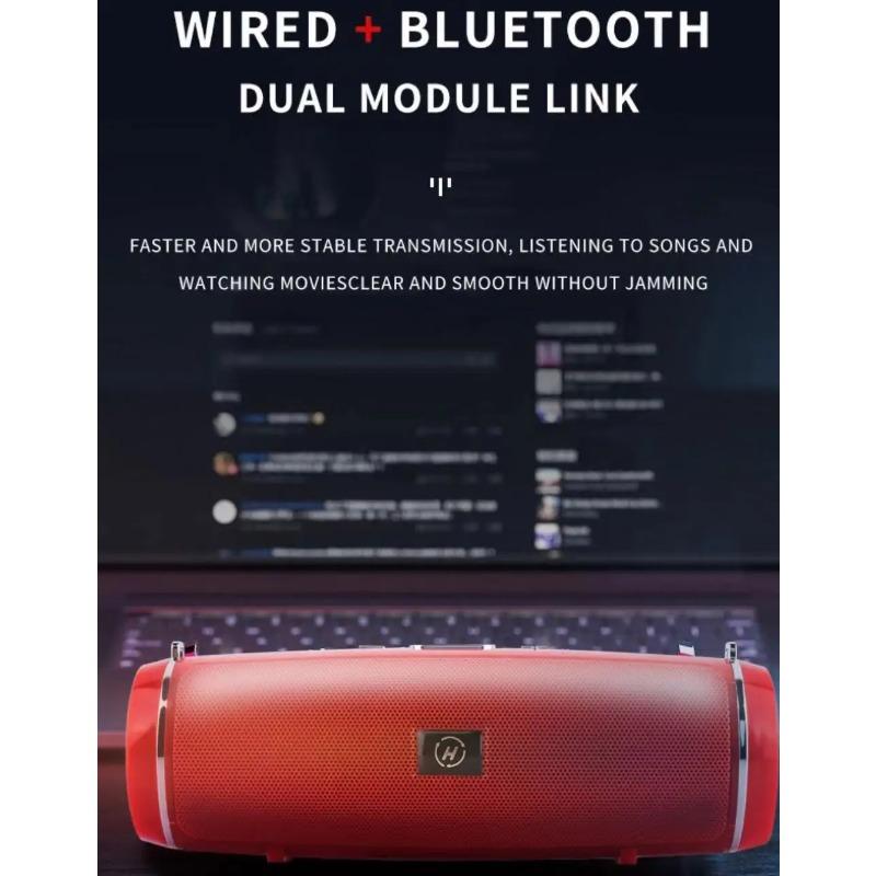 200W Portable Bluetooth Speaker IPX7 Waterproof Outdoor HIFI Pillar Speaker Subwoofer Stereo Speaker FM Radio TF Boom Box