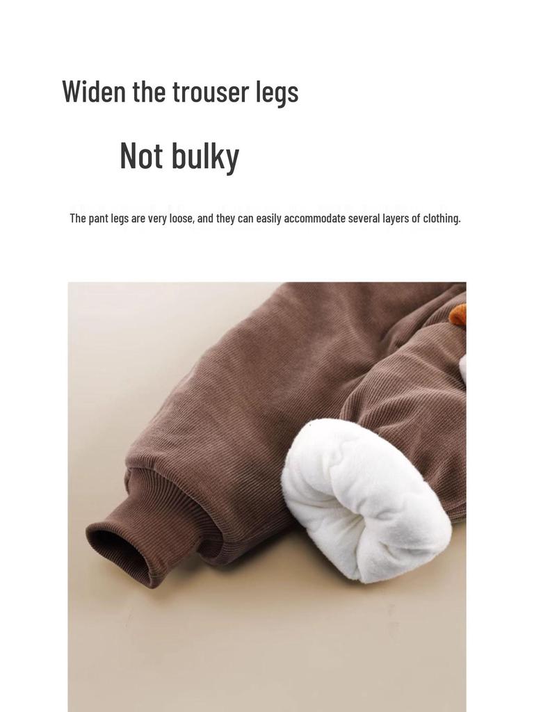 Jingqi Baumwoll-Sweathose mit Fleecefutter für Kinder: Warme Winterhosen für Jungen und Mädchen