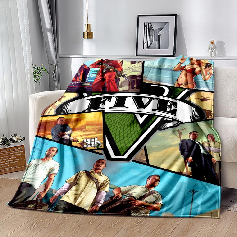 Grand Theft Auto Gta Vi Game Art Blanket Comfortable Perfect For Seaside Bed Couch For All Occasions Playful Design Ideal Gift For Birthday Valentine'