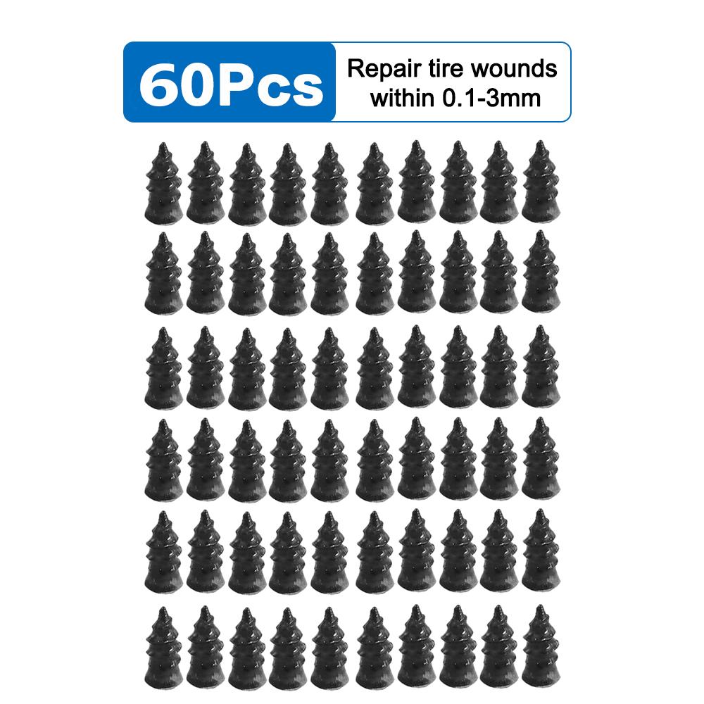 

60pcs Self-Sealing Vacuum Tyre Repair Rubber Nails Heavy Duty Quick Fix Tools for Car Truck Motorcycle Scooter Bike