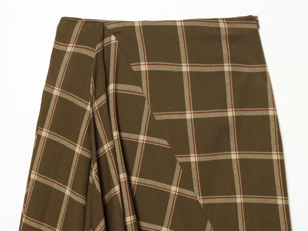 European Style Plaid Midi Skirt with Layered Decoration - Autumn 2025 Women's Fashion 