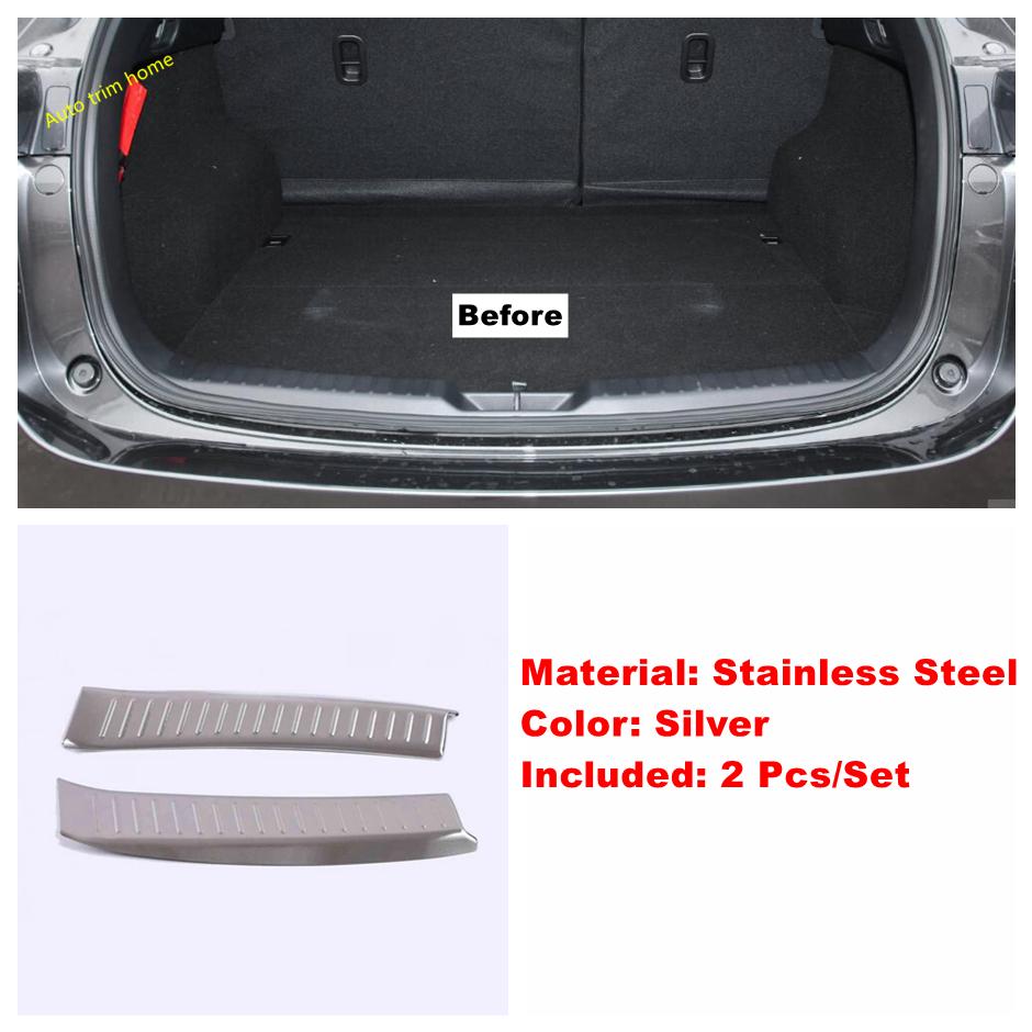 Car Rear Trunk Bumper Sill Plate Protector Plate Sill Trunk Guard Cover Trim For Mazda CX-5 CX5 2017 - Silver Accessories
