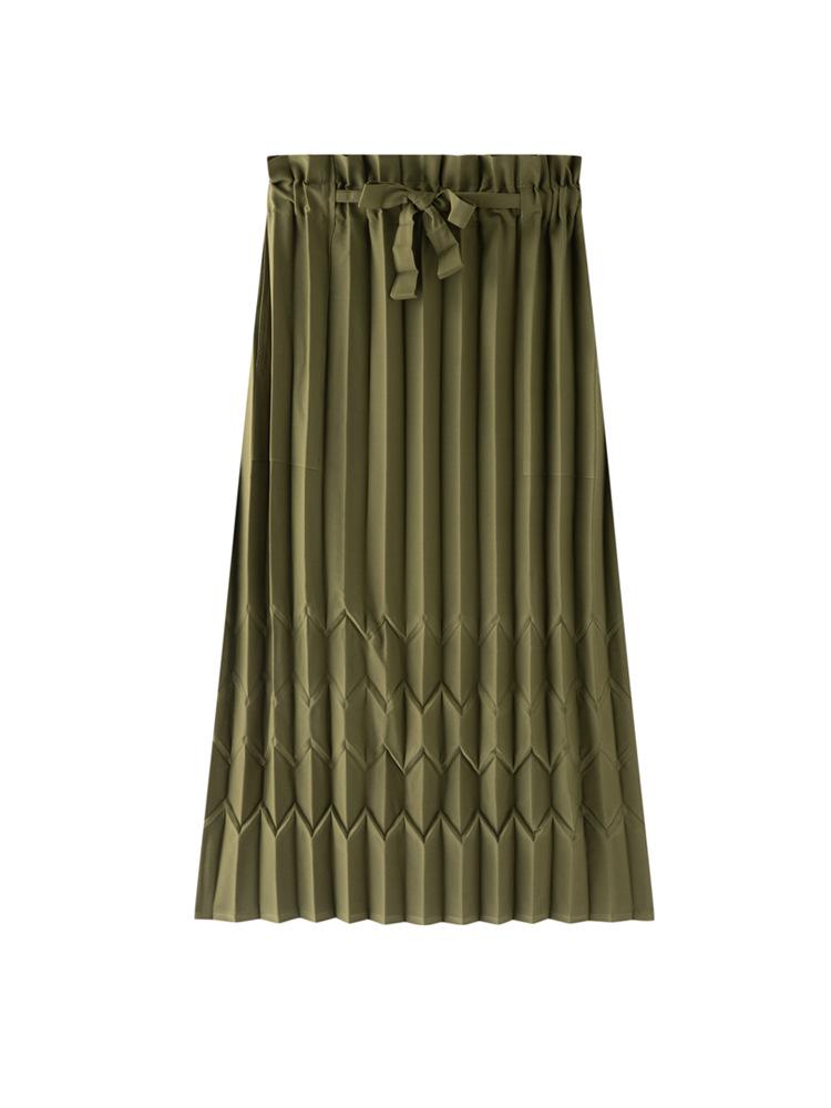 Miyake Niche Women s Mid-length Pleated Half Skirt - Spring 2026 Slimming & Versatile Style One Size зелёный