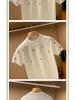 Men's Trendy European Bee Embroidery Knit T-Shirt, Short-Sleeved, Round Neck, Light Luxury Style