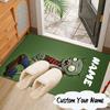 Custom Name Zombie Garden Battle Rug for Living Room, Game Rooms, Office, Bedroom, Floor Mat Playful Design, Fan Gifts Christmas Decor
