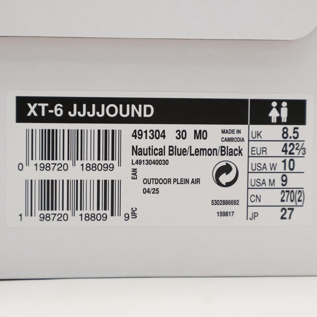 L49130400 JJJJound Salomon XT-6 Nautical Blue Lemon Black (Men's)